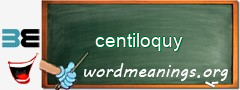 WordMeaning blackboard for centiloquy